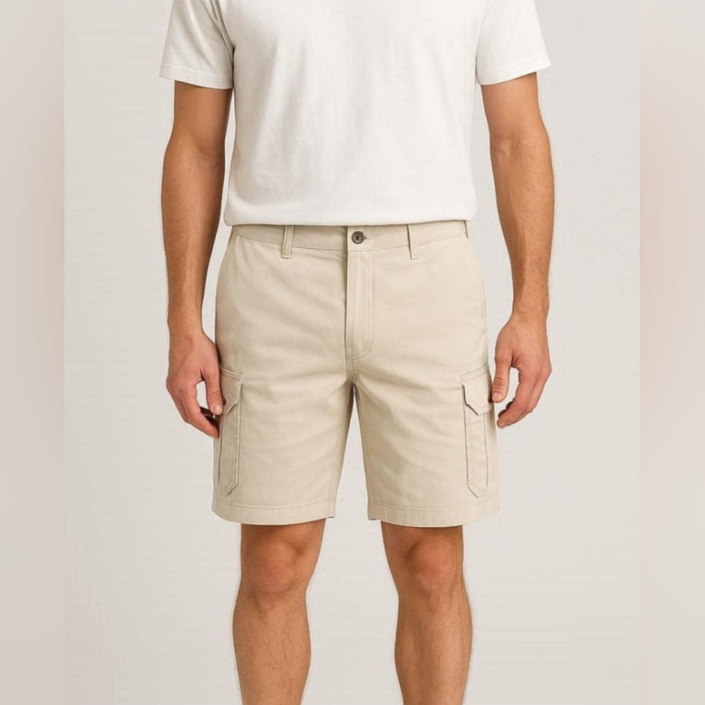 Old Navy Mens Khaki Cargo Shorts Size 40 Casual Pockets Outdoor Belt Loops